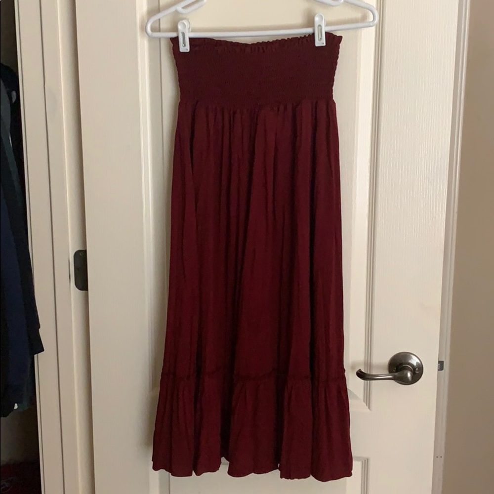 LONG MAROON SKIRT